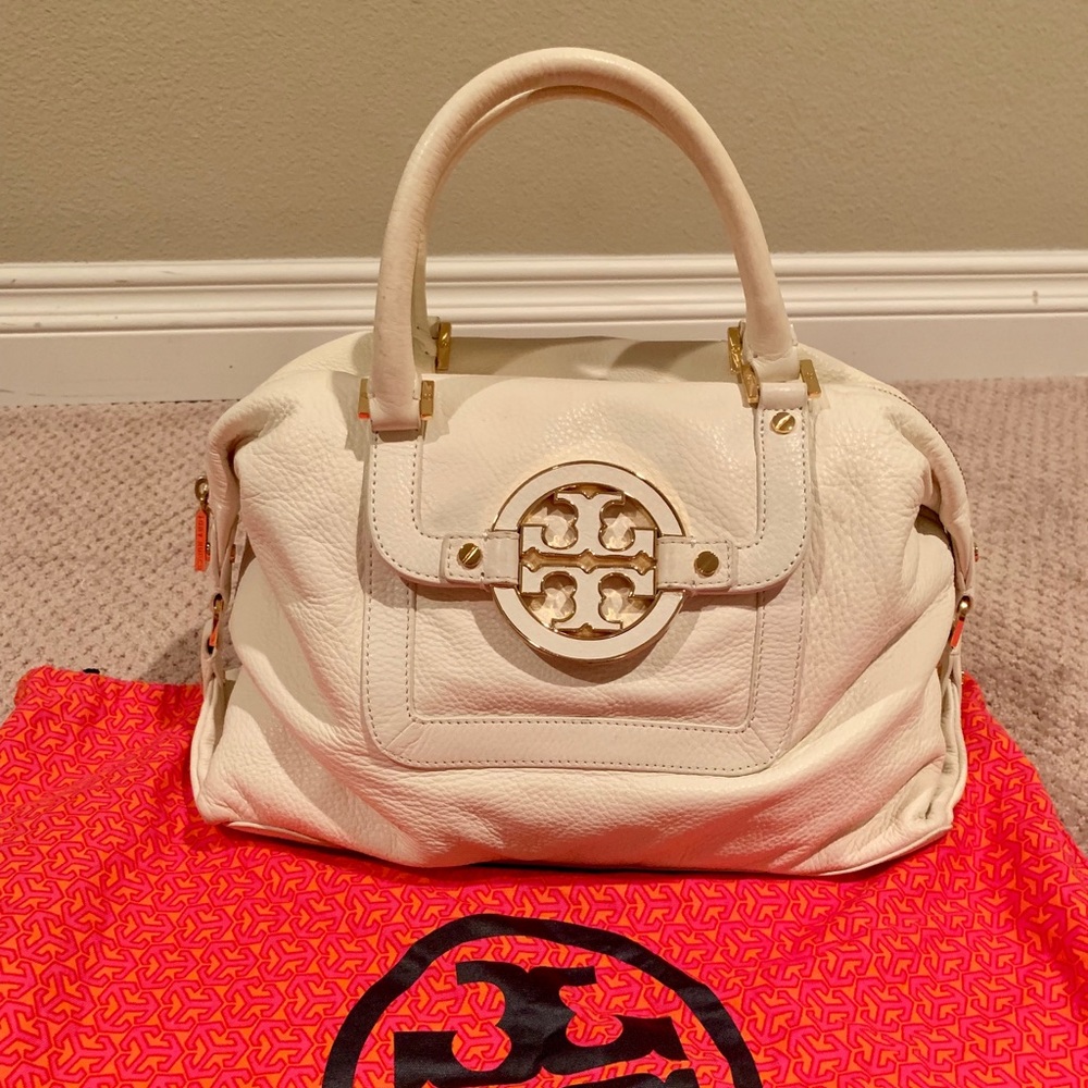 Authentic Tory Burch Leather satchel off white